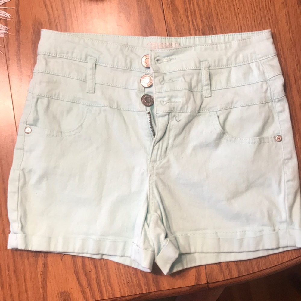 CELEBRITY teal high waisted shorts